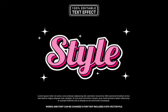 Editable text effect Style 3d cartoon template style modern premium vector
