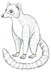 Coloring page from the Zoo Animal series - Coati