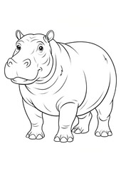 Obraz premium Coloring page from the Zoo Animal series - Hippo