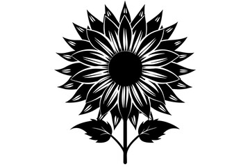 Sunflower Sublimation Black Silhouette Vector,flower, vector, nature, illustration, floral, sunflower, summer, flowers, plant, pattern, sun, yellow, design, leaf, spring, decoration, art, color, 