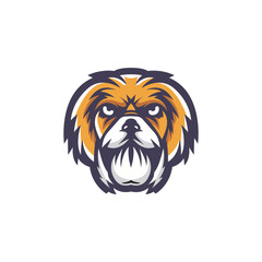 Head of dog mascot with white background.
