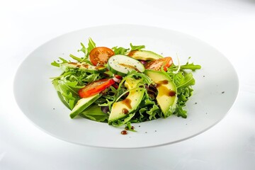 Scrumptious Avocado Salad with Watercress and Red Leaf Lettuce