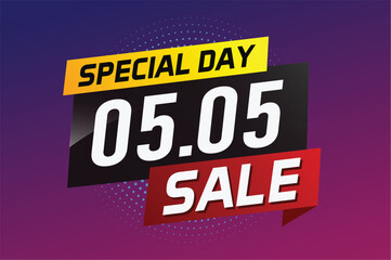 Fototapeta premium 5.5 Special day sale word concept vector illustration with ribbon and 3d style for use landing page, template, ui, web, mobile app, poster, banner, flyer, background, gift card, coupon