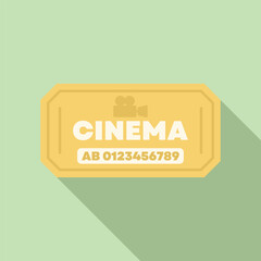 Cinema ticket is lying on a surface, showing a camera icon and some random numbers
