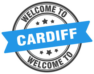 Welcome to Cardiff stamp. Cardiff round sign