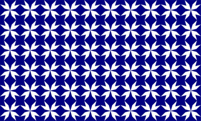 two tone of blue white flowers repeat pattern on white color, replete image illustration, design for fabric printing, print