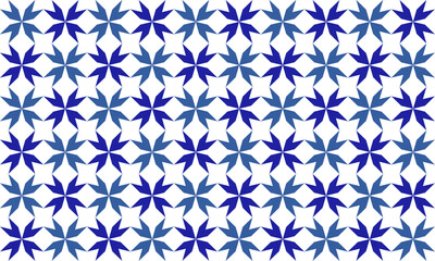 two tone of blue green flowers repeat pattern on white color, replete image illustration, design for fabric printing, print