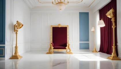 white and gold theme modern interior