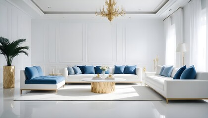 Obraz premium white and gold theme modern interior