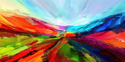 Obraz premium Vibrant Abstract Geometric Art Composition