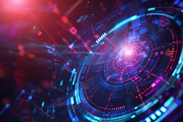 Obraz premium different cryptocurrency coins against a tech binary abstract background, combining digital currency symbols with streams of binary code, showcasing the intersection of technology and finance