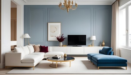 white and gold theme modern interior