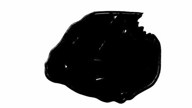Hand drawn map of France with highlighted Paris territory in black color on white background. Loop stop motion animation of borders of the country located in Europe. Grunge style sketch of government.