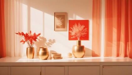 white and gold theme modern interior