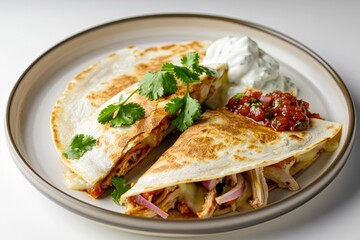 Yummy BBQ Chicken Quesadilla with Smoky Tomato and Buttermilk Dressing