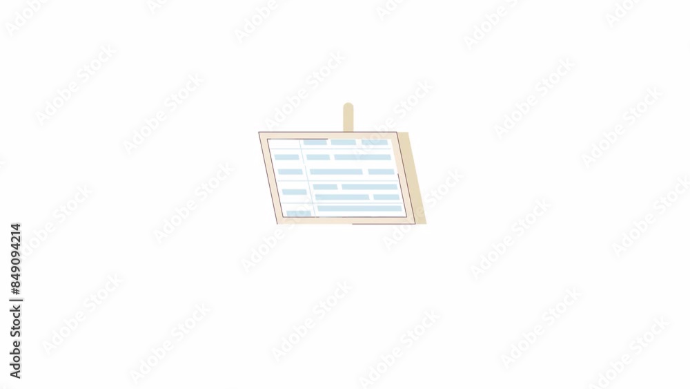 Aufkleber airport info board screen 2d object animation. information for passengers in terminal flat cartoon 4