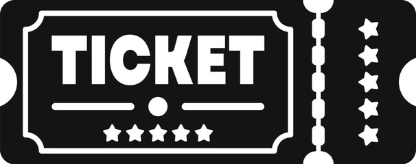 Black ticket icon representing access to an event or service