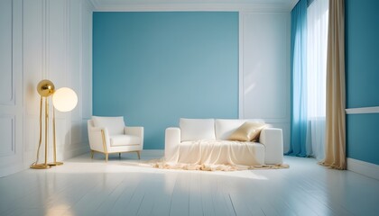 white and gold theme modern interior