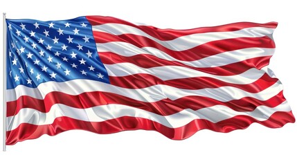 United States flag, white background