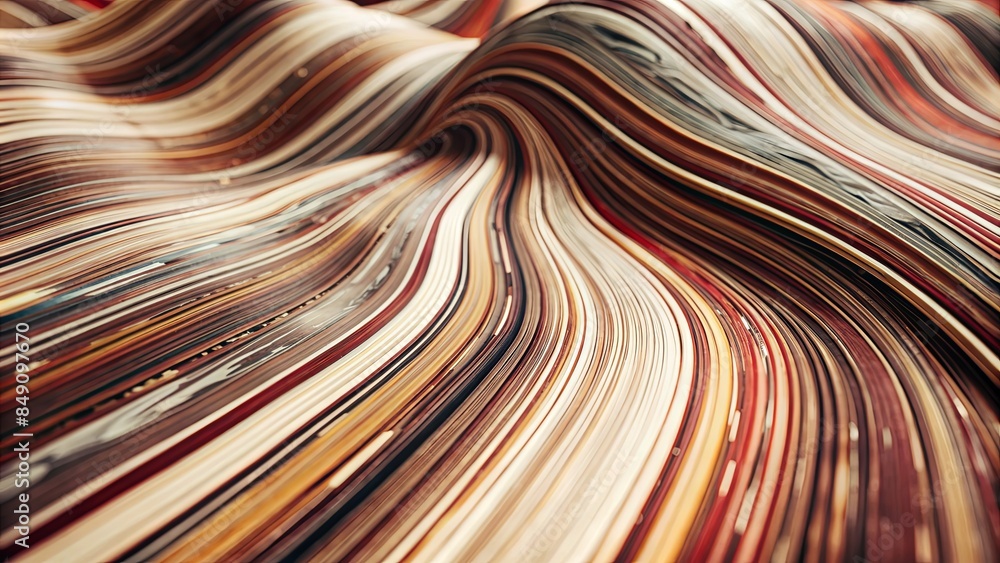 Poster The image is a close up of a piece of paper with a wavy pattern