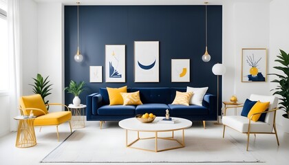 white and gold theme modern interior