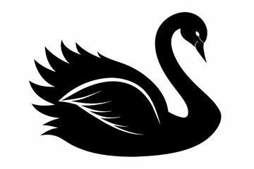 Swan Black Silhouette Vector with White Background,swan, bird, animal, vector, illustration, love, water, symbol, silhouette, duck, nature, lake, swans, art, black, cartoon, drawing, icon, design, 
