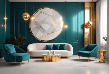 white and gold theme modern interior