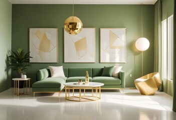 white and gold theme modern interior