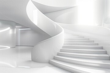 Obraz premium white interior with stairs
