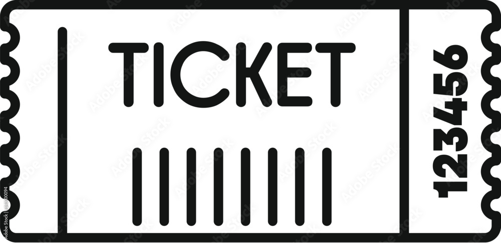 Poster simple ticket with barcode representing access to an event