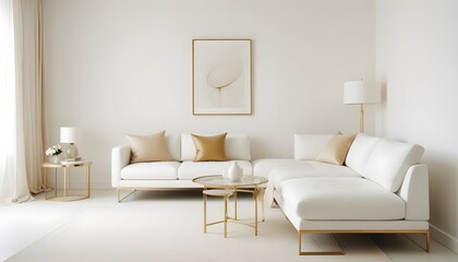 white and gold theme modern interior
