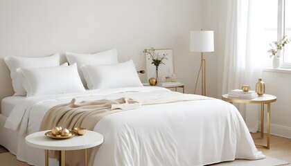 white and gold theme modern interior