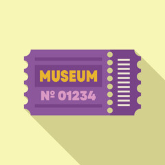 Purple museum ticket granting access for one visitor to explore the exhibits