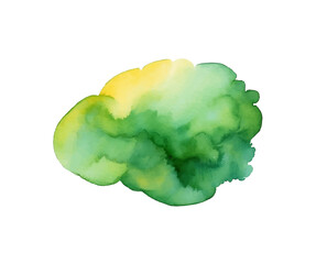 Green watercolor circle stain paint brush. Grunge green watercolor texture blob label ink round vector background.