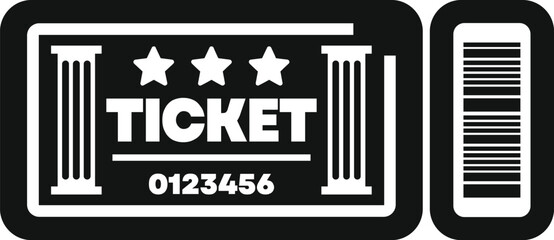 Museum ticket icon in simple style showing entry fee for cultural event or guided tour