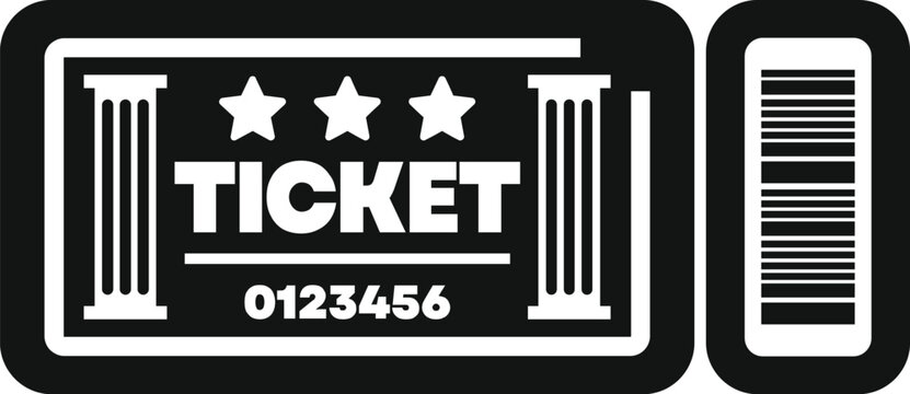 Museum ticket icon in simple style showing entry fee for cultural event or guided tour