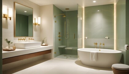 white and gold theme modern interior