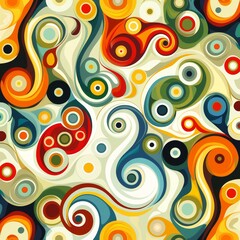 Fototapeta premium Abstract background illustration in the style of the 70s