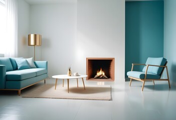 white and gold theme modern interior