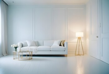 white and gold theme modern interior