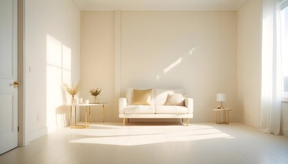 white and gold theme modern interior