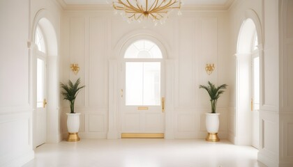 Fototapeta premium white and gold theme modern interior