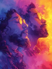 Fototapeta premium Vibrant Digital of LGBTQ Poetry Readings Event