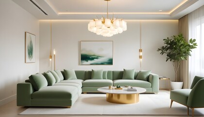white and gold theme modern interior