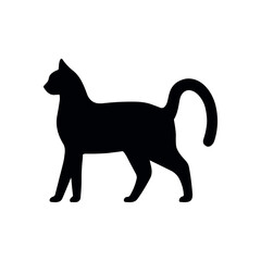 Cat silhouette vector logo icon. Black cat silhouette illustration isolated kitten pet cartoon icon