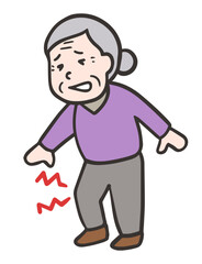 変形性膝関節症で膝が痛い高齢の女性