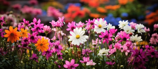 Obraz premium Flower garden. Creative banner. Copyspace image