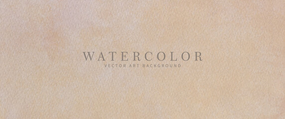 Vector watercolor texture. Hand drawn brown abstract vector illustration for background. Template for design. Vintage grunge surface. Empty blank.