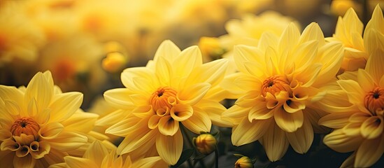 Fototapeta premium More Yellow Flowers. Creative banner. Copyspace image