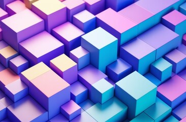 Obraz premium Pastel colors geometric blocks and cubes background